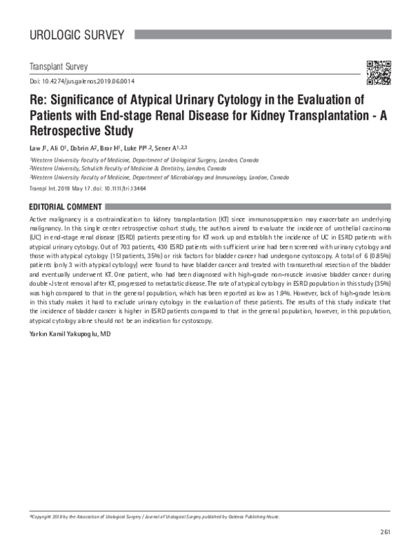 (PDF) Re: Significance of Atypical Urinary Cytology in the Evaluation ...