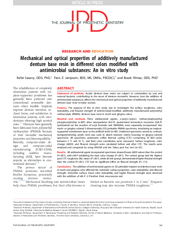 (PDF) Mechanical and optical properties of additively manufactured ...