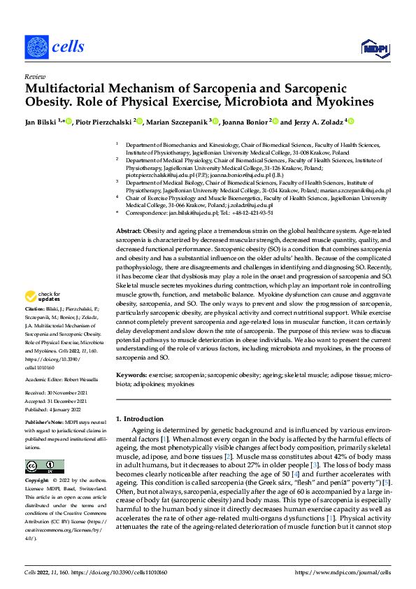 (PDF) Multifactorial Mechanism of Sarcopenia and Sarcopenic Obesity ...