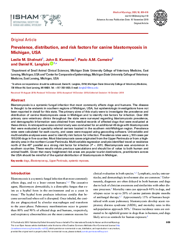 (PDF) Prevalence, distribution, and risk factors for canine ...