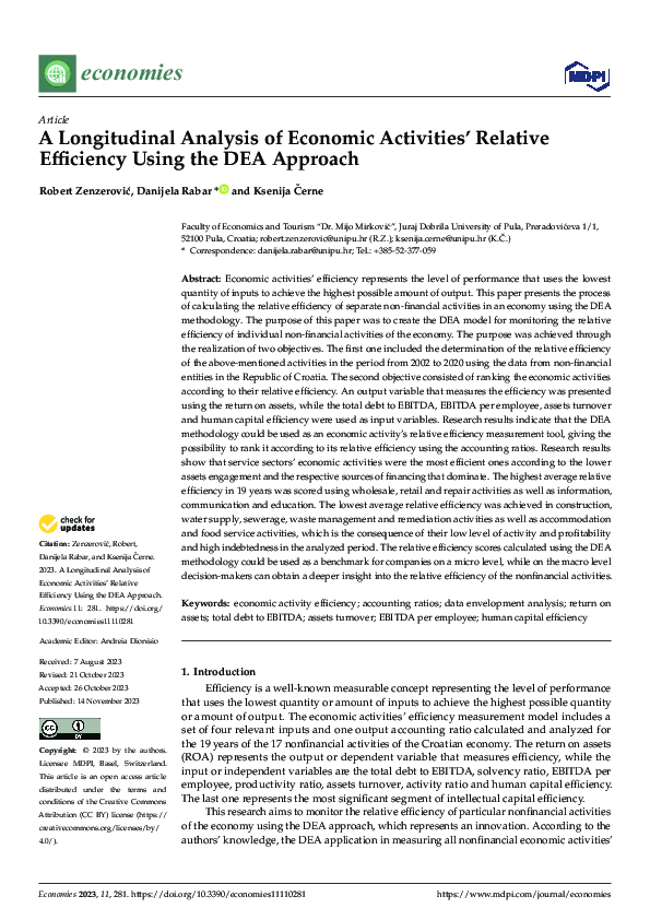 (PDF) A Longitudinal Analysis of Economic Activities’ Relative ...