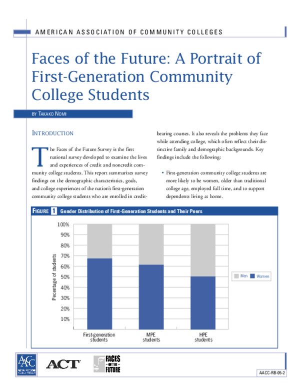 (PDF) Faces of the future: A portrait of first-generation community ...