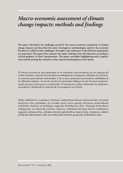 (PDF) Macroeconomic assessment of Climate Change Impacts