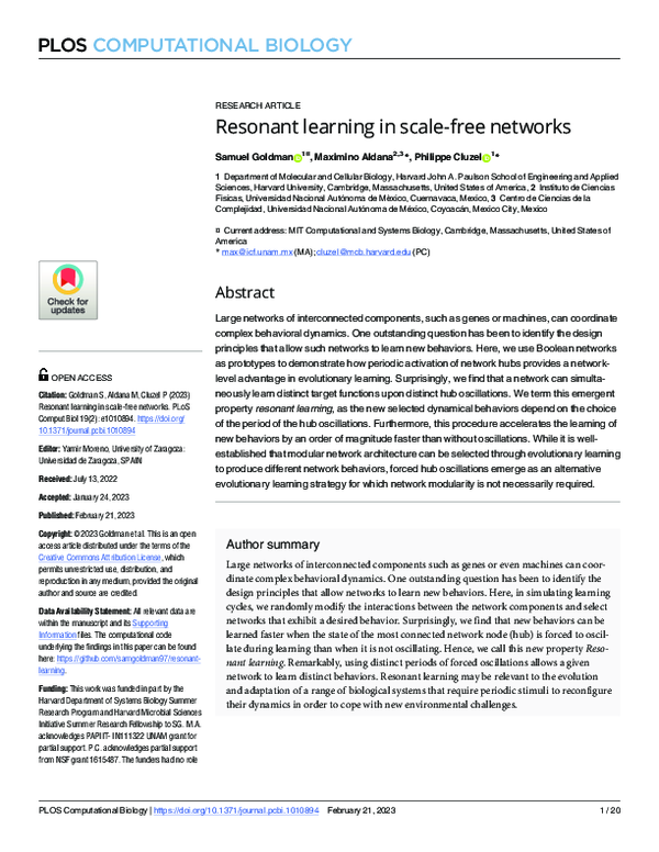 (PDF) Resonant learning in scale-free networks