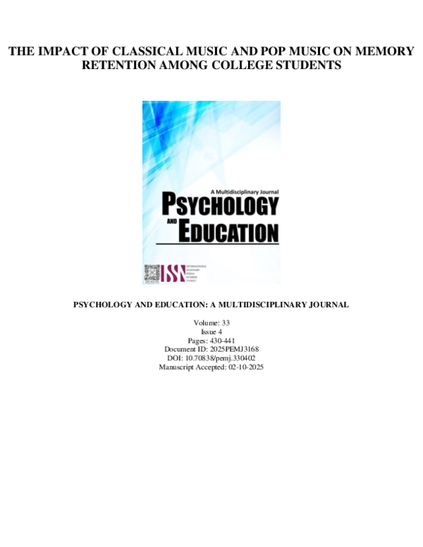 (PDF) The Impact of Classical Music and Pop Music on Memory Retention ...