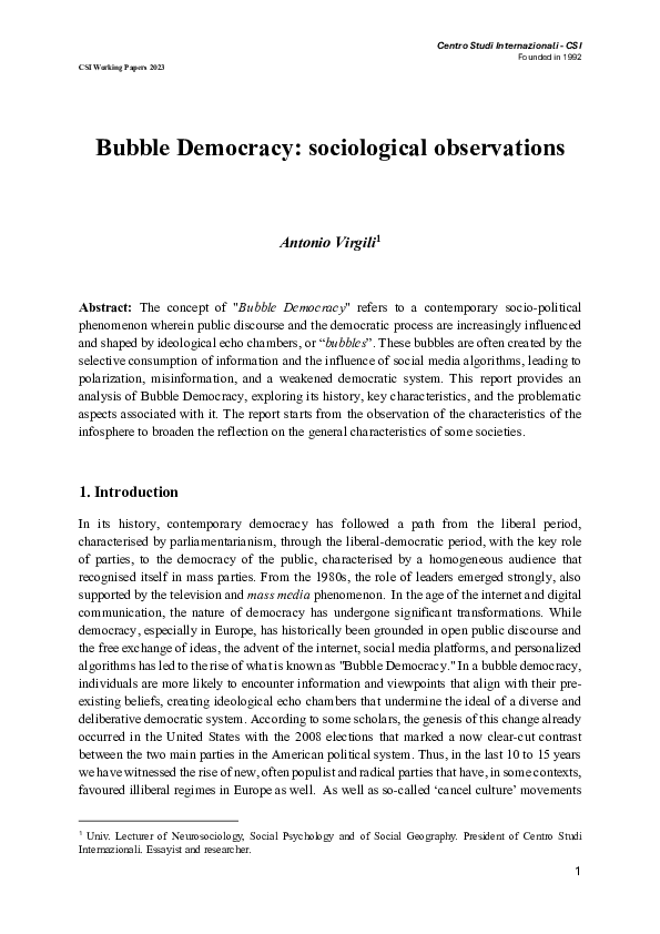 (PDF) Bubble Democracy: sociological observations