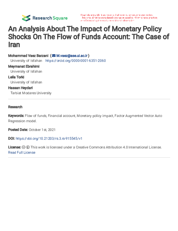 (PDF) An Analysis About The Impact of Monetary Policy Shocks On The ...