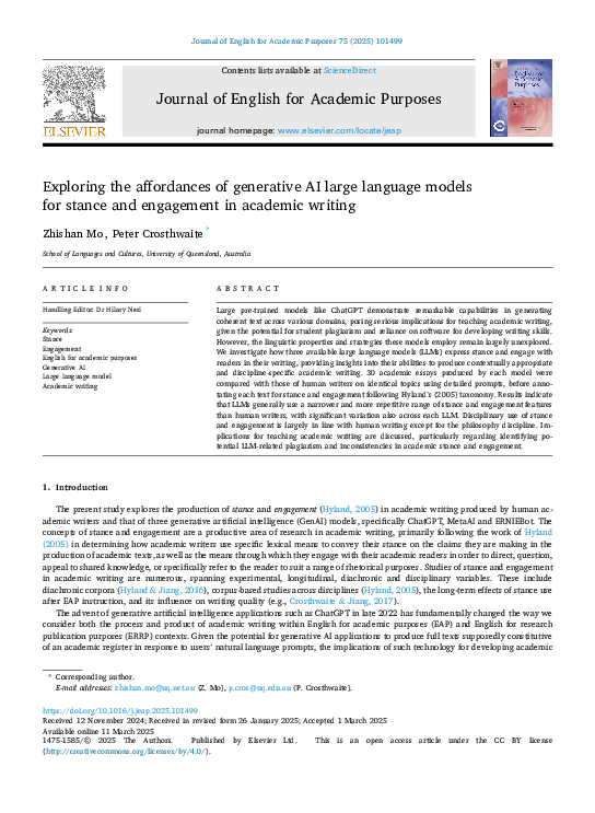 (PDF) Exploring the affordances of generative AI large language models ...