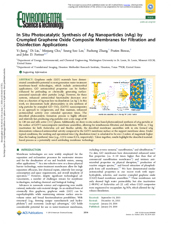 (PDF) In Situ Photocatalytic Synthesis of Ag Nanoparticles (nAg) by ...