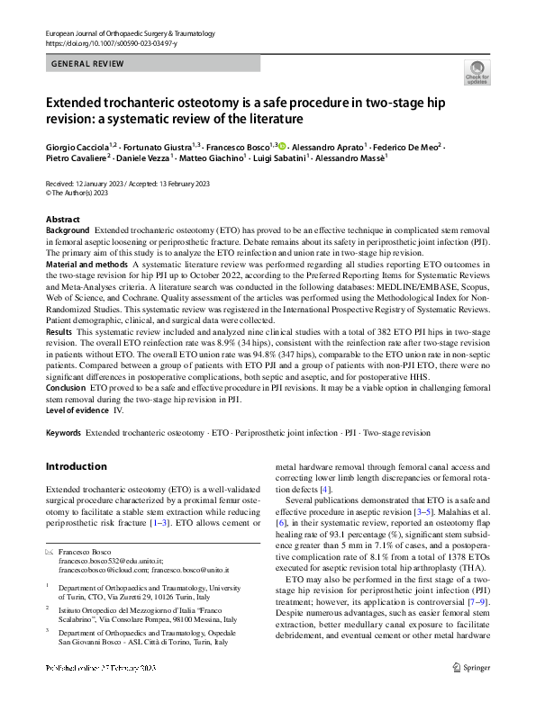 (PDF) Extended trochanteric osteotomy is a safe procedure in two-stage ...