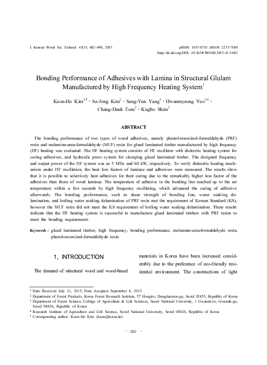 (PDF) Bonding Performance of Adhesives with Lamina in Structural Glulam ...