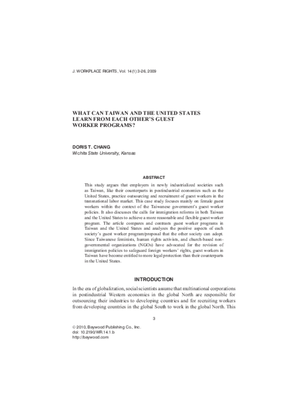 (PDF) What Can Taiwan and the United States Learn from Each Other's ...