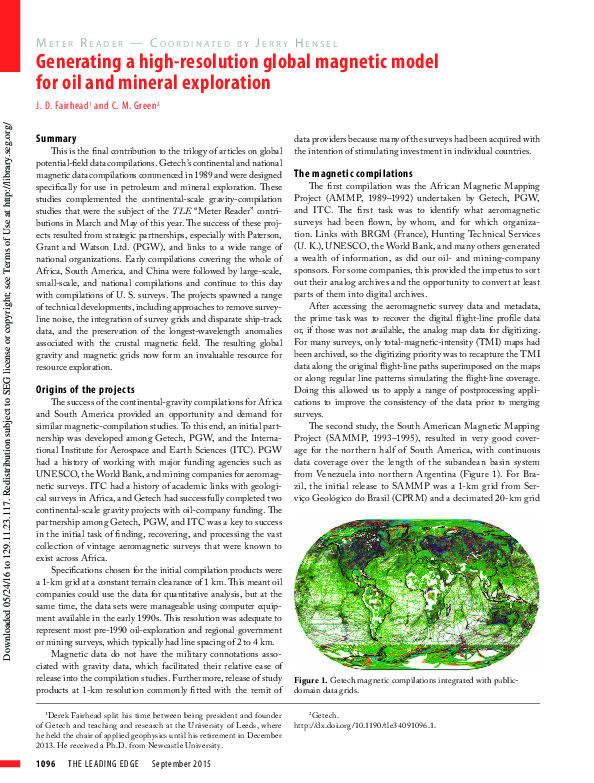 (PDF) Generating a high-resolution global magnetic model for oil and ...