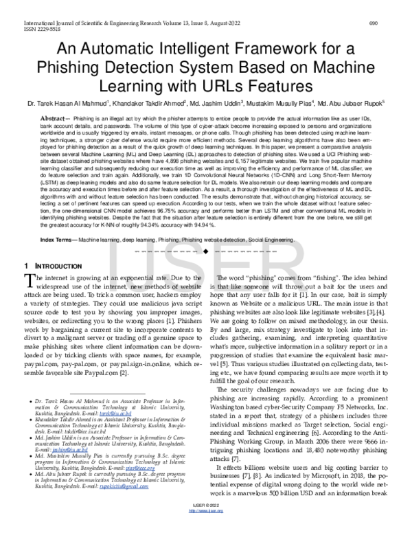 (PDF) An Automatic Intelligent Framework for a Phishing Detection ...