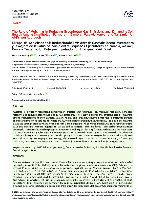 (PDF) The Role of Mulching in Reducing Greenhouse Gas Emissions and ...