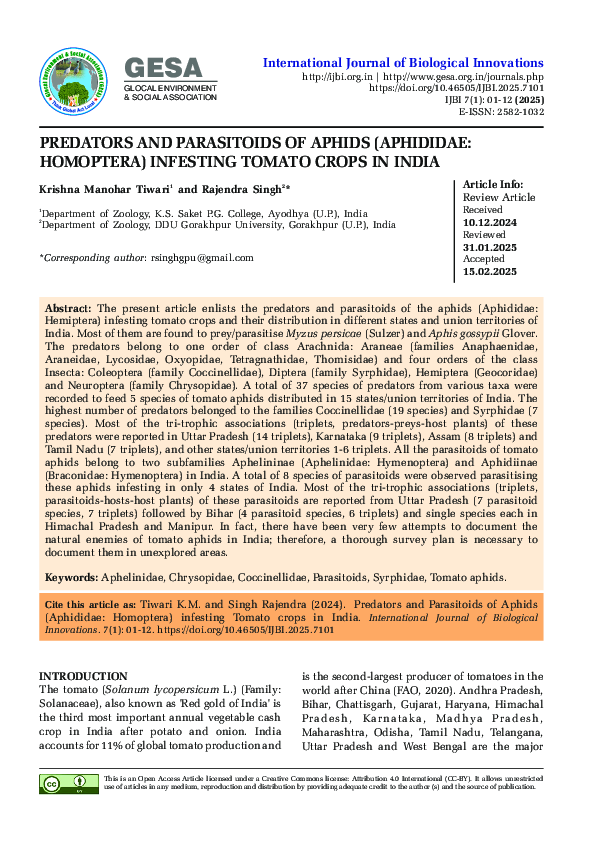 (PDF) Predators and Parasitoids of Aphids (Aphididae: Homoptera ...