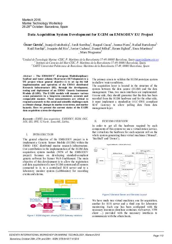 (PDF) Data Acquisition System Development for EGIM on EMSODEV EU Project