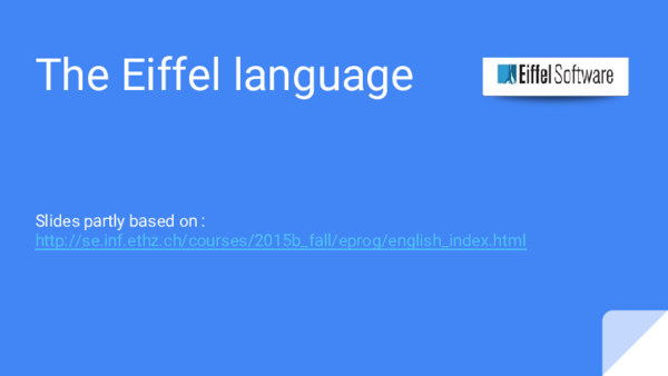 (PDF) Eiffel: the language