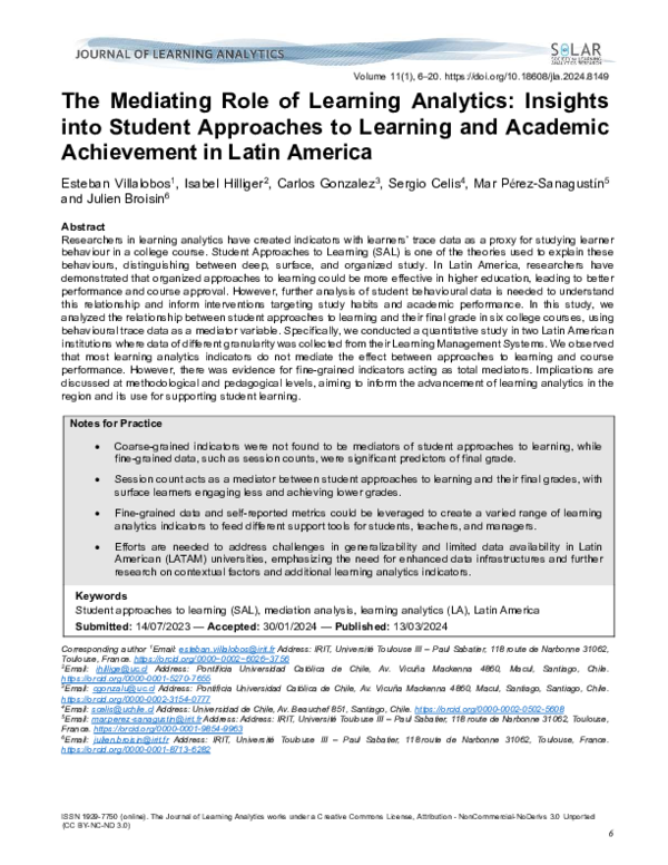 (PDF) The Mediating Role of Learning Analytics