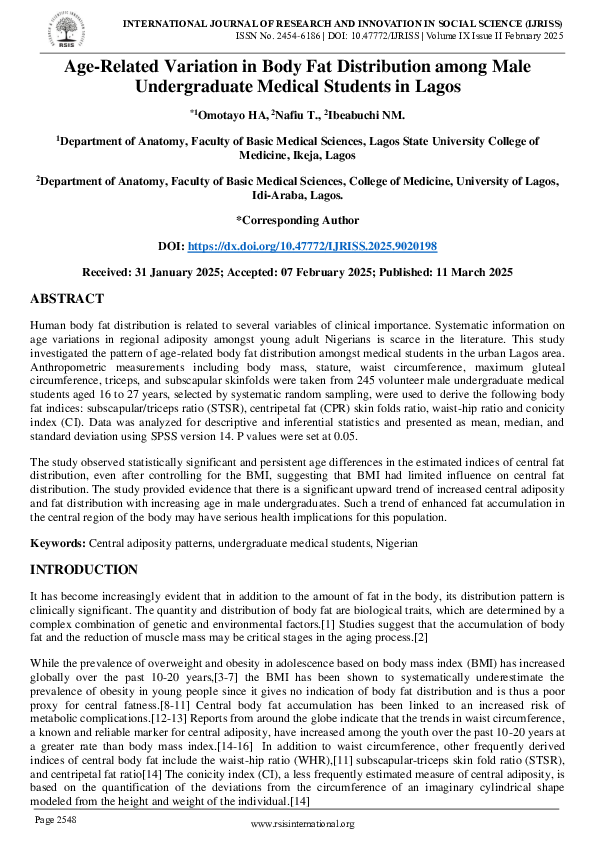 (PDF) Age-Related Variation in Body Fat Distribution among Male ...