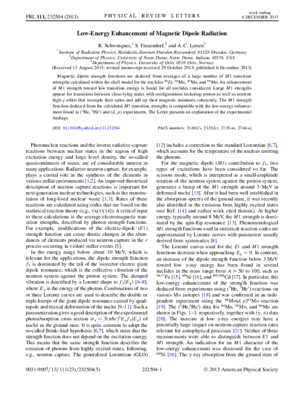 (PDF) Low-Energy Enhancement of Magnetic Dipole Radiation