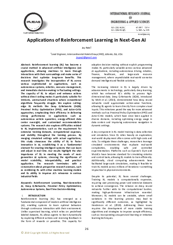 Reinforcement intelligence overview