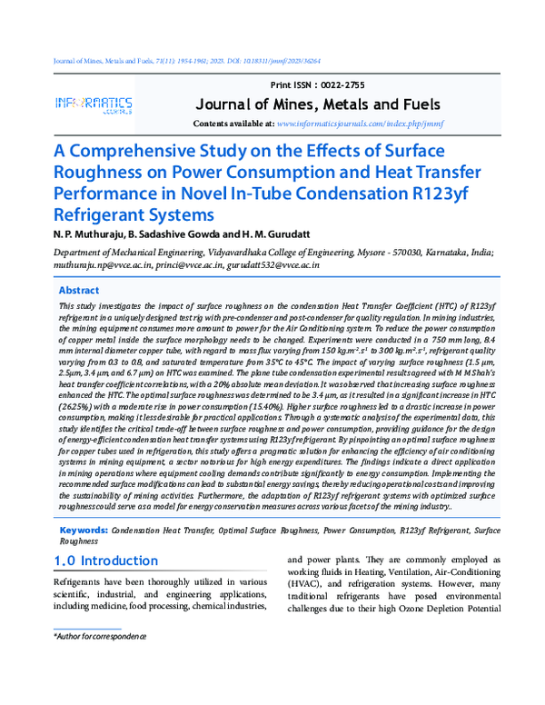 (PDF) A Comprehensive Study on the Effects of Surface Roughness on ...