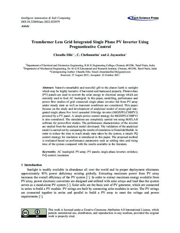 (PDF) Transformer Less Grid Integrated Single Phase PV Inverter Using ...