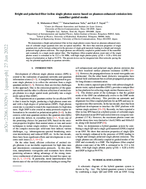 (PDF) Bright and polarized fiber in-line single photon source based on ...