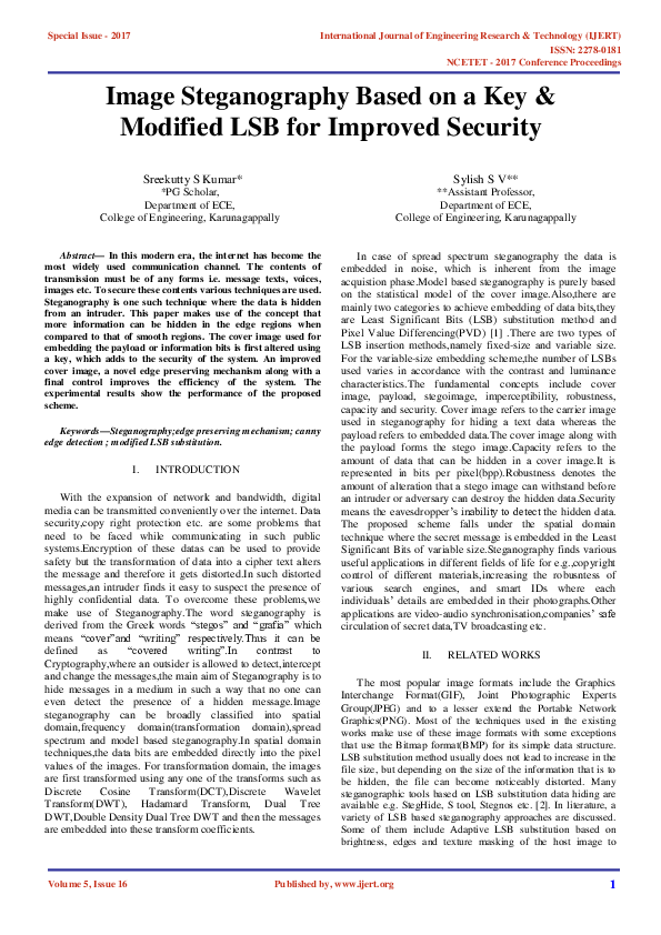 (PDF) Image steganography in high entropy regions using a key ...
