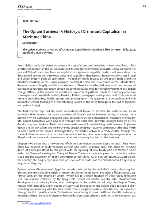(PDF) Book Review: The Opium Business: A History of Crime and ...