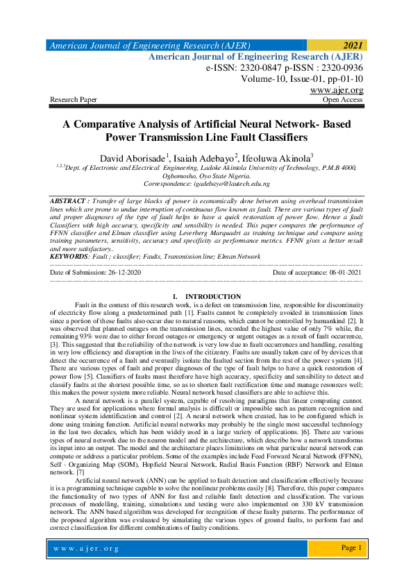 (PDF) A Comparative Analysis of Artificial Neural Network-Based Power ...
