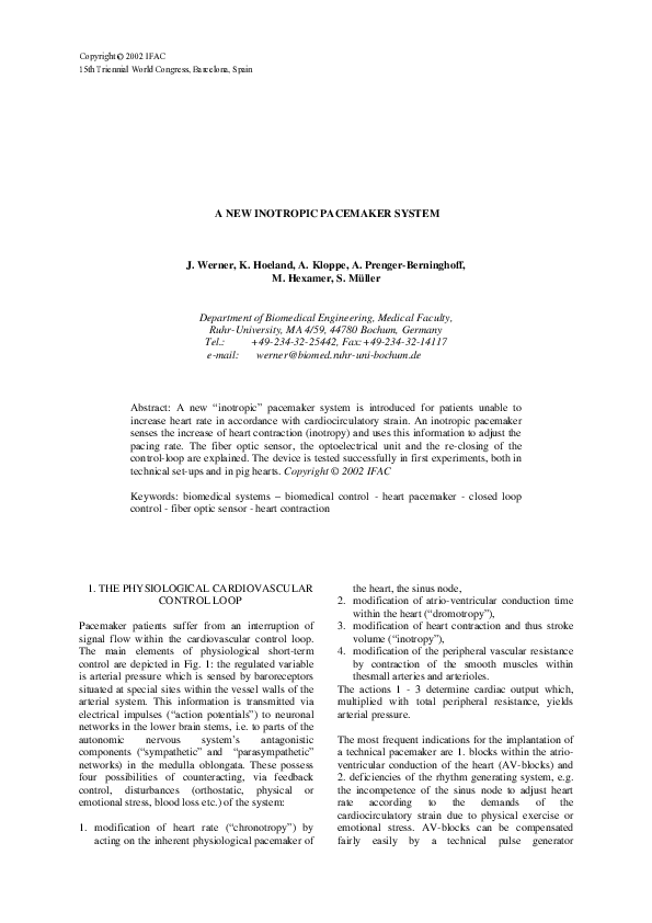 (PDF) A New Inotropic Pacemaker System