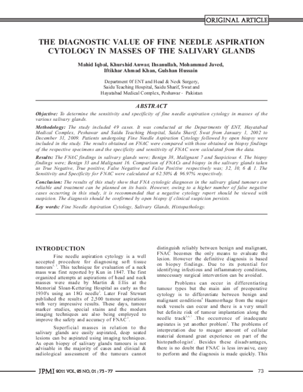 (PDF) The Diagnostic Value of Fine Needle Aspiration Cytology in Masses ...