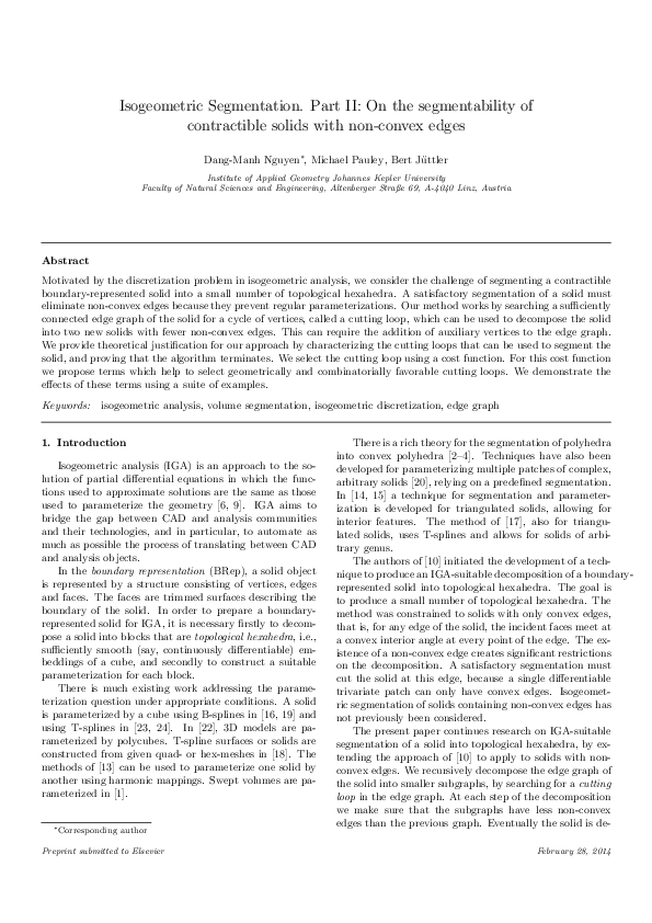 (PDF) Isogeometric segmentation. Part II: On the segmentability of ...