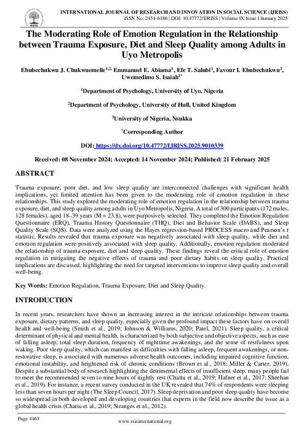 (PDF) The Moderating Role of Emotion Regulation in the Relationship ...
