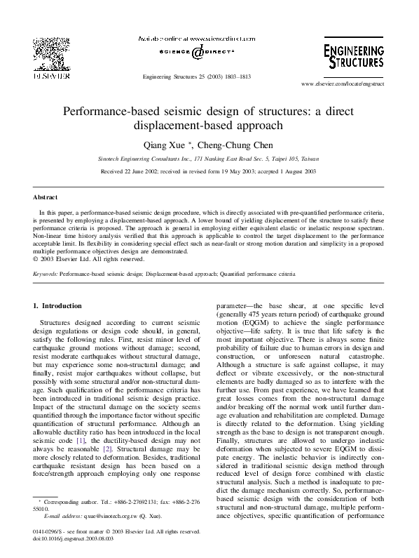 (PDF) Performance-based seismic design of structures: a direct ...