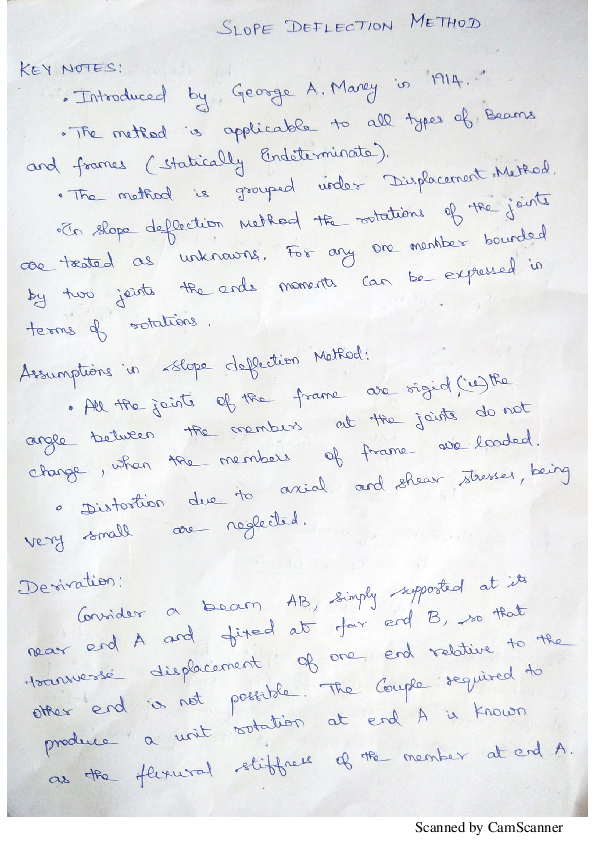 Pdf Slope Deflection Method