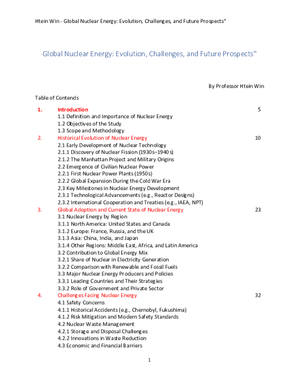 (PDF) Global Nuclear Energy: Evolution, Challenges, and Future Prospects