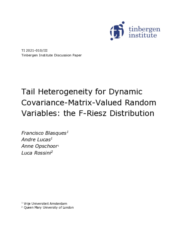 (PDF) Tail Heterogeneity for Dynamic Covariance-Matrix-Valued Random ...