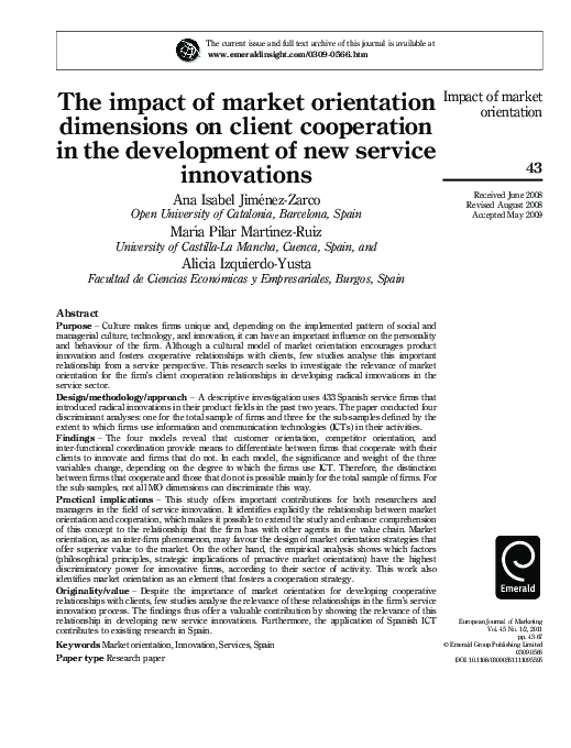 (PDF) The impact of market orientation dimensions on client cooperation ...