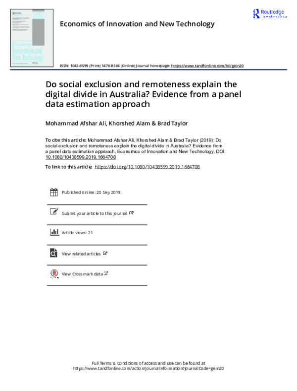 (PDF) Do social exclusion and remoteness explain the digital divide in ...