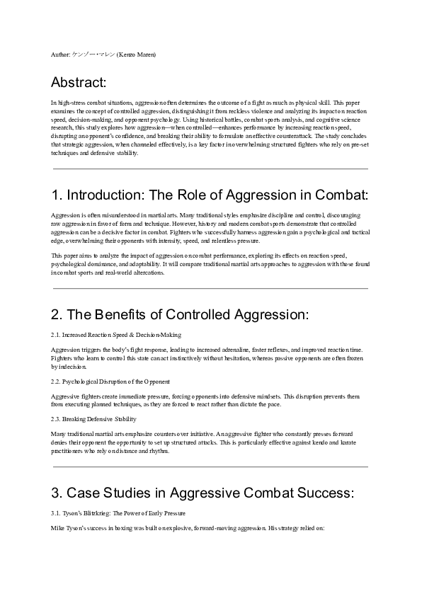 (PDF) The Science of Combat Aggression: How Controlled Violence ...