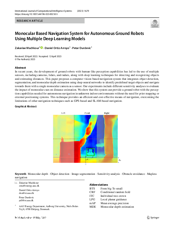 (PDF) Monocular Based Navigation System for Autonomous Ground Robots ...