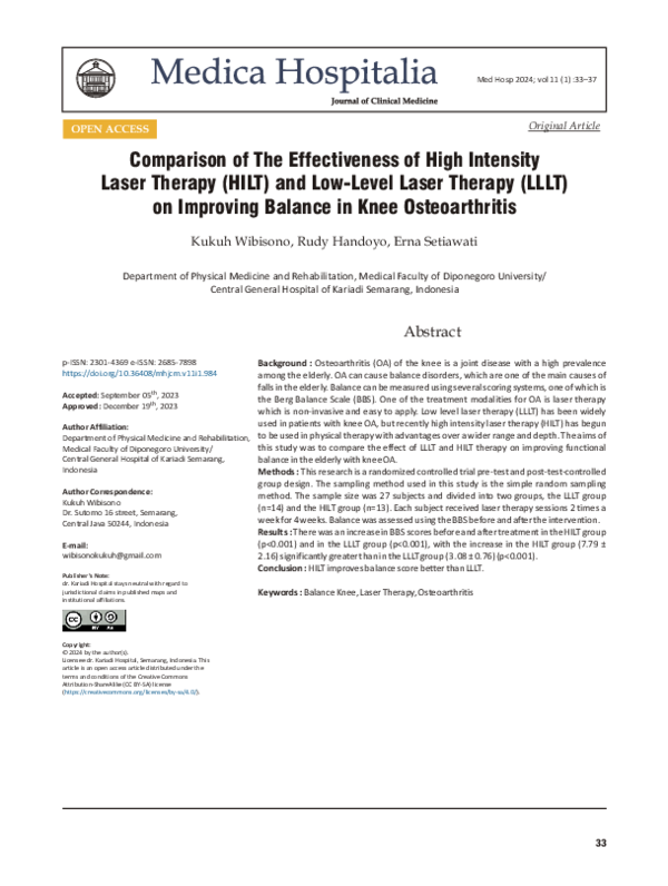 (PDF) Comparison Of The Effectiveness Of High Intensity Laser Therapy ...