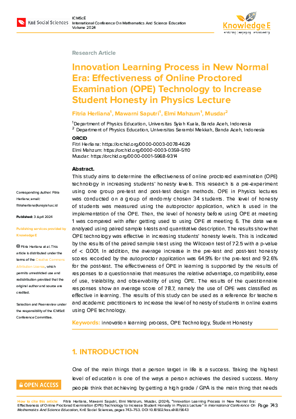 (PDF) Innovation Learning Process in New Normal Era: Effectiveness of ...
