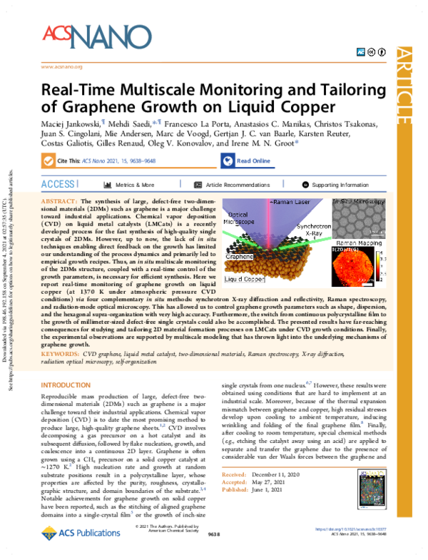 (PDF) Real-Time Multiscale Monitoring and Tailoring of Graphene Growth ...
