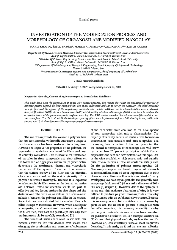 (PDF) Investigation of the Modification Process and Morphology of ...