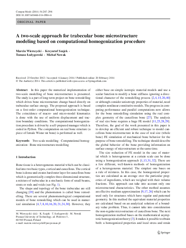 (PDF) A two-scale approach for trabecular bone microstructure modeling ...