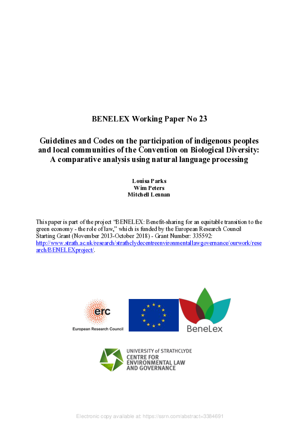 (PDF) Guidelines and Codes on the Participation of Indigenous Peoples ...